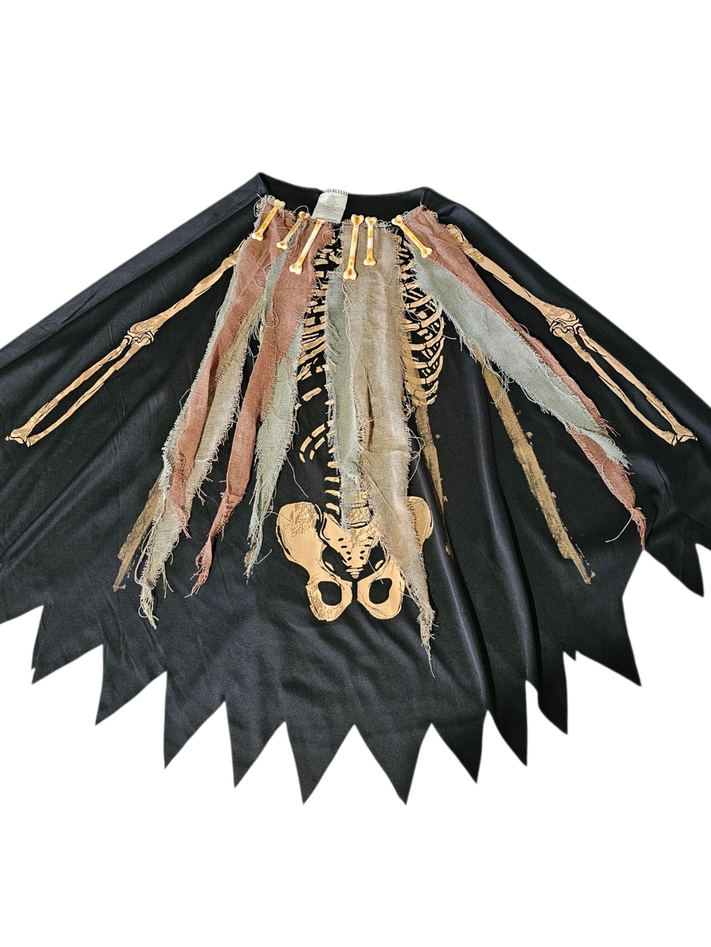 Voodoo Witch Doctor Skeleton Poncho Adult Halloween Costume - One Size - Picture 2 of 5